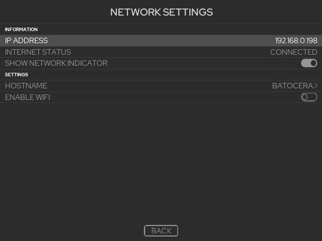 Network settings